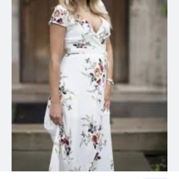 White floral print dress - Picture 13 of 16